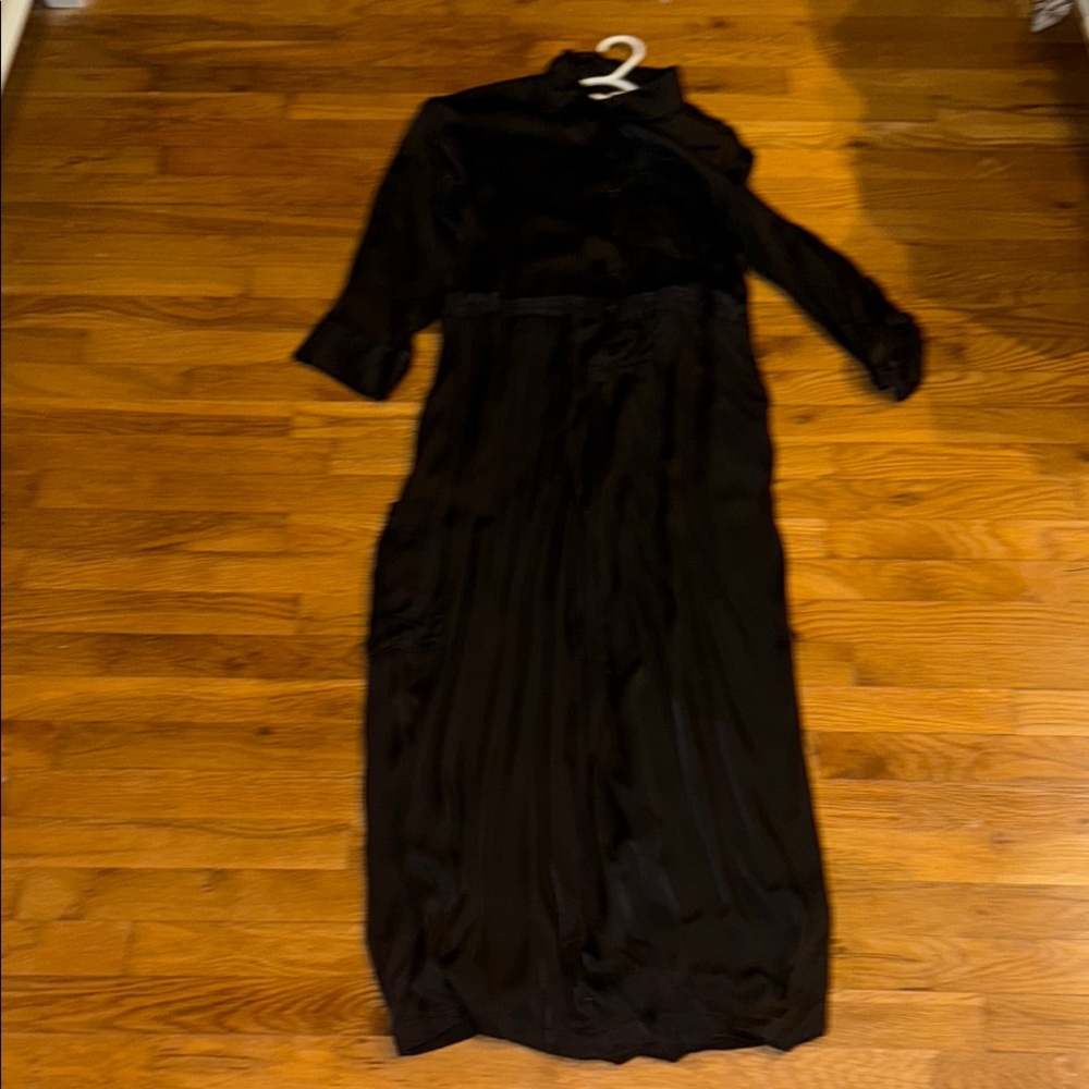 Topshop Black Long Sleeve Mock Neck Gown